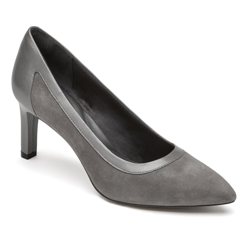 Rockport Womens Heels Grey - Total Motion Valerie Luxe Pieced - UK 973-SFGRVQ